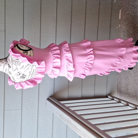 Show Me Your Mumu Greta Ruffle Tiered Midi Dress in Pink Lilac XS Barbiecore - Picture 5 of 13